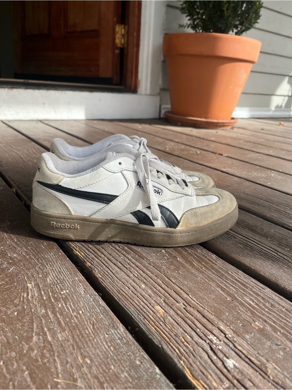 Reebok White and Black Women's Low-Top Sneakers